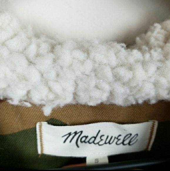 Madewell Northward Camo Sherpa Trim Jacket Military SZ Small - Picture 4 of 7